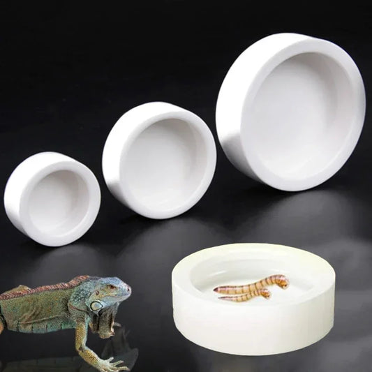 Anti-Escape Ceramic Reptile Bowl – Feeder & Water Dish for Small Pets