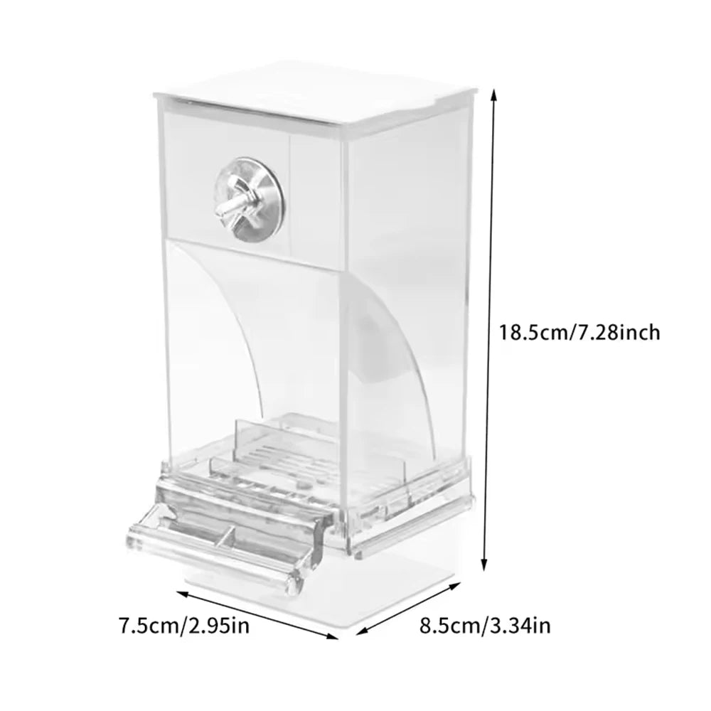 Anti-Spill Bird Feeder - Clear Transparent Food Box for Parrots