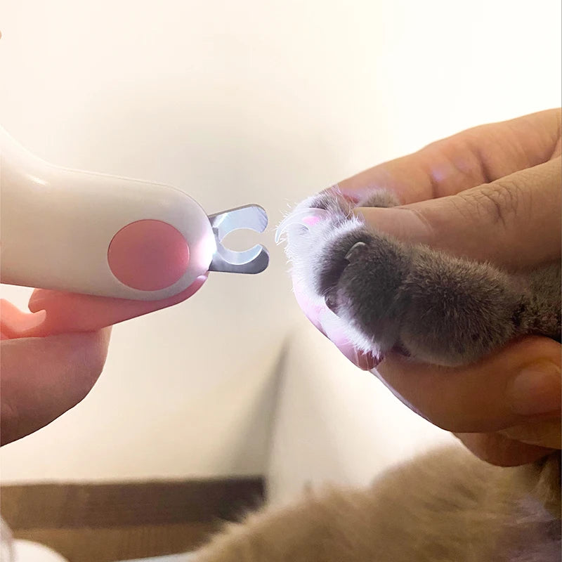 LED Light Pet Nail Clipper - Professional Claw Trimmer with Safety Lock