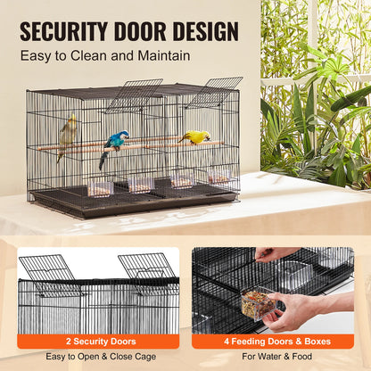 Stackable Flight Bird Cage – Divided Travel Cage with Handle & Perch for Birds