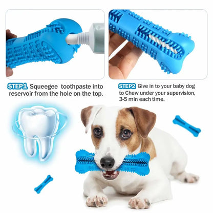 360° Dog Toothbrush Chew Toy – Soft Rubber Dental Stick for Puppies & Small Dogs