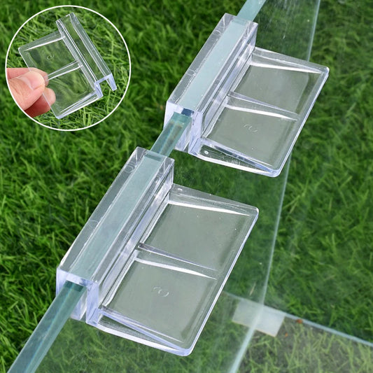 Acrylic Clip Holders – Transparent Glass Cover Support for Aquarium - 8Pcs