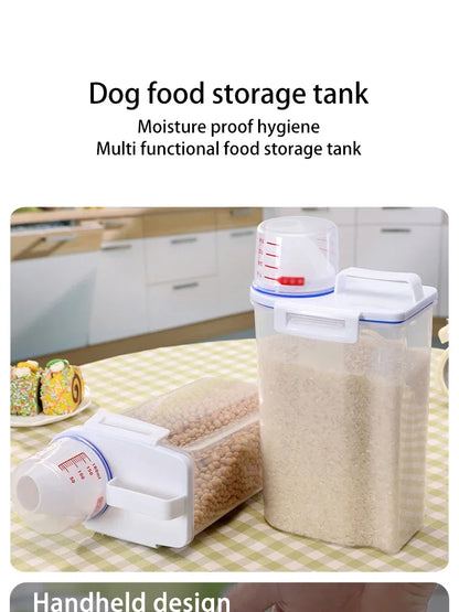 Pet Food Storage Container 2kg - Airtight Seal Bin for Dogs & Cats
