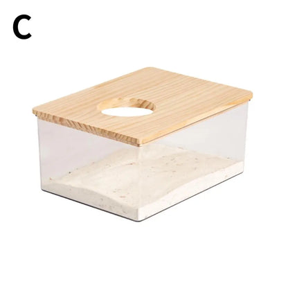 Acrylic Hamster Sand Bath Box – Transparent Dual-Purpose Bath & Toilet