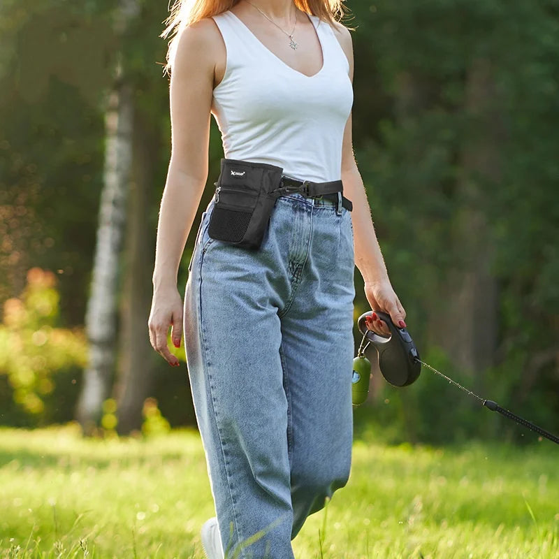Dog Training Treat Bag - Portable Waist Pouch with Large Capacity for Outdoor Training