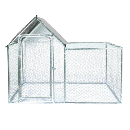 Galvanised Walk In Chicken Coop with PE Rain Cover and Playpen
