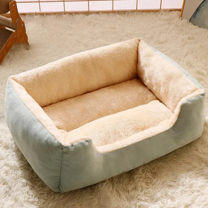 Comfy Plush Puppy Bed – Washable Cushion Basket for Dogs & Cats