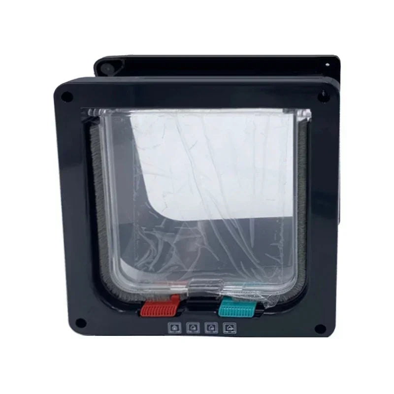 Cat & Dog Flap Door - 4-Way Security Lock Pet Door in ABS Plastic