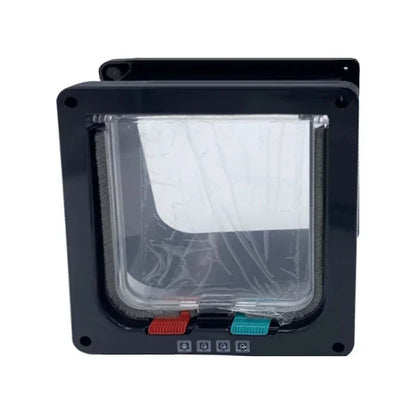 Cat & Dog Flap Door - 4-Way Security Lock Pet Door in ABS Plastic