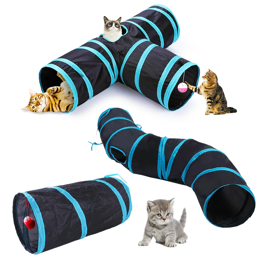 Foldable Cat Tunnel Toy – Interactive Indoor Pet Play Tube for Cats & Kittens – Breathable, Durable, Portable Cat Play Tunnel Barrel loud paper