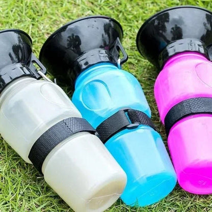 Portable Dog Water Bottle 500ml - Travel Drinking Bowl for Dogs & Cats