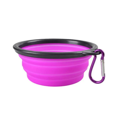 Collapsible Pet Food Bowl 350ml - Portable Silicone Travel Bowl for Dogs & Cats