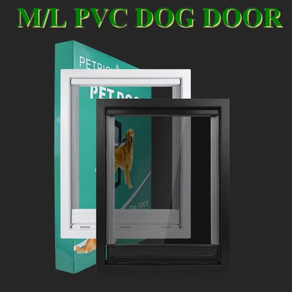 Pet Door for Wooden Doors - Insulated Dog & Cat Flap with Rain Cover