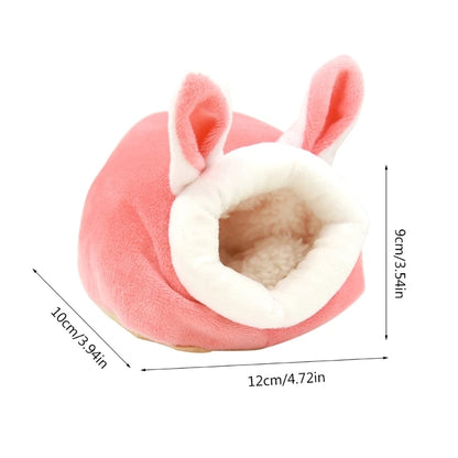 Windproof Plush Hamster Nest – Warm Winter House for Small Pets