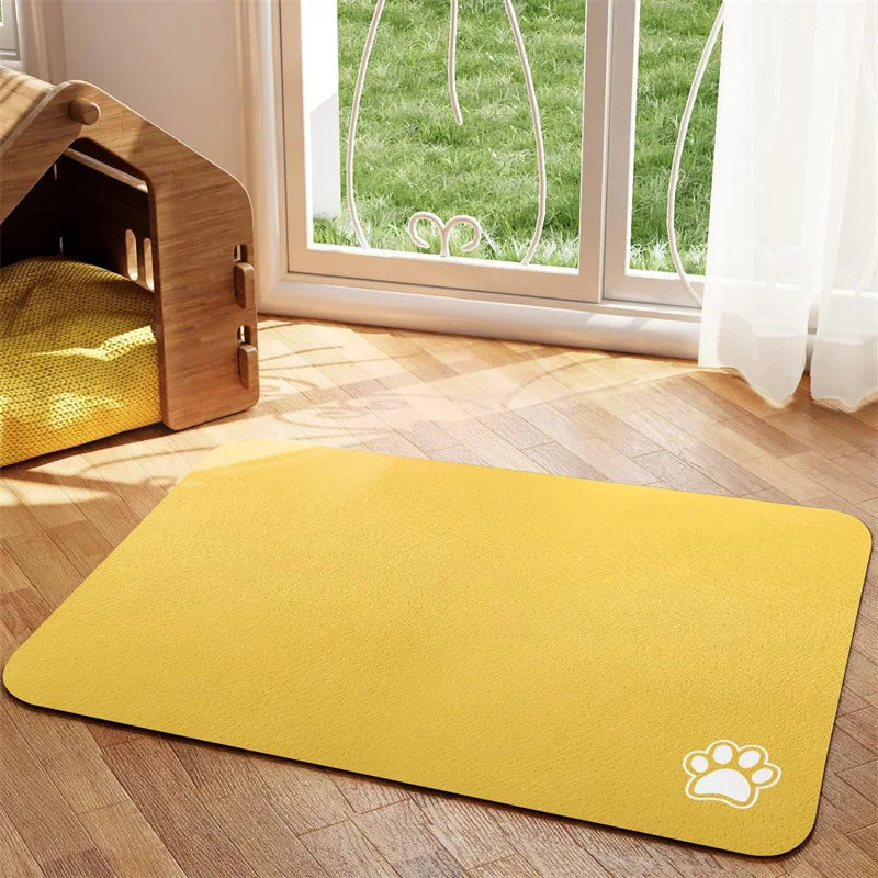 Absorbent Pet Feeding Mat – Quick-Dry Place mat for Food & Water | Easy-to-Clean Non-Slip Mat for Messy Eaters