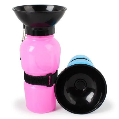 Portable Dog Water Bottle 500ml - Travel Drinking Bowl for Dogs & Cats