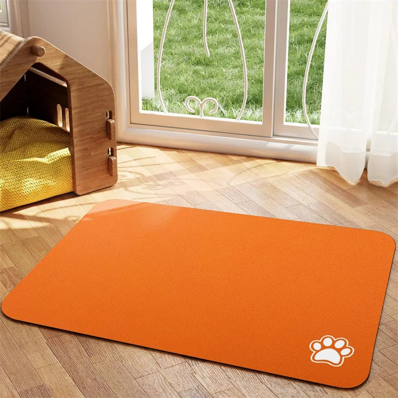 Absorbent Pet Feeding Mat – Quick-Dry Place mat for Food & Water | Easy-to-Clean Non-Slip Mat for Messy Eaters