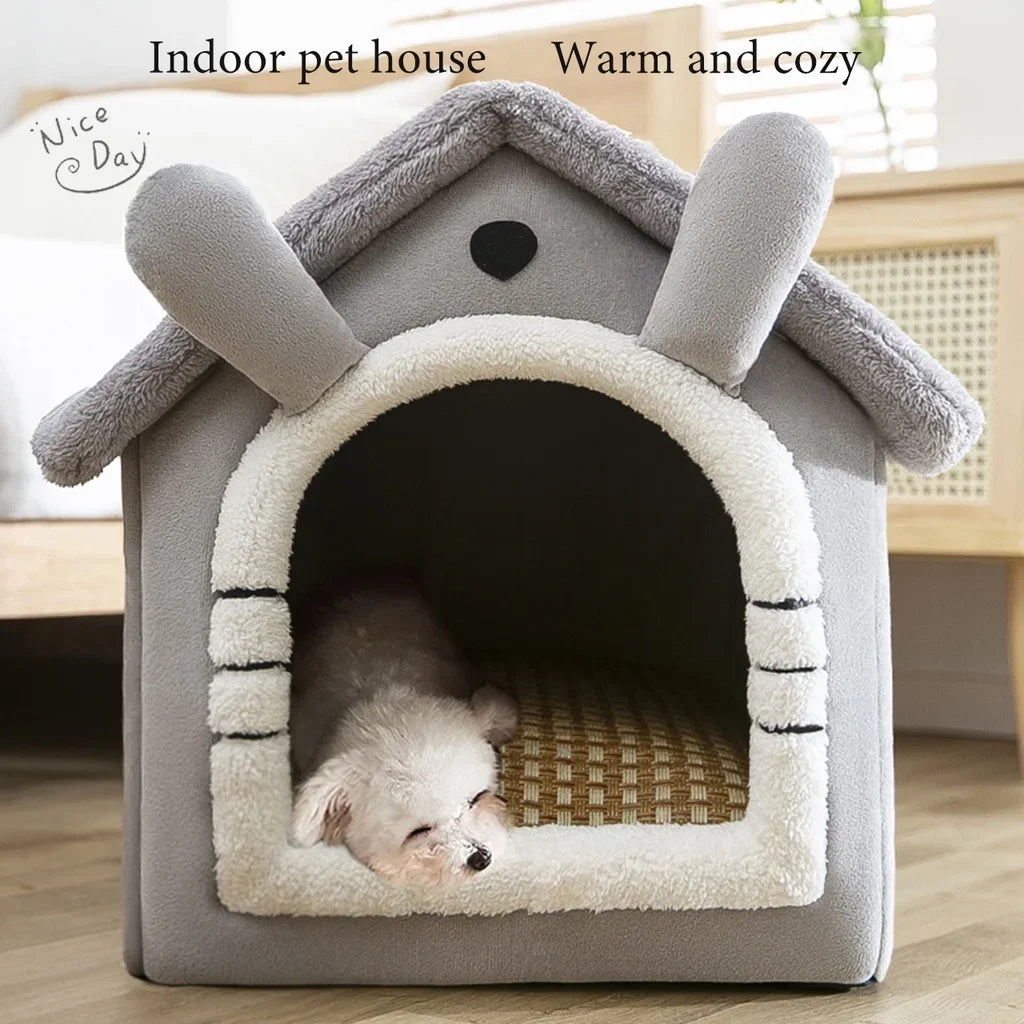 Foldable Pet House - Cosy Winter Kennel for Small & Medium Dogs and Cats