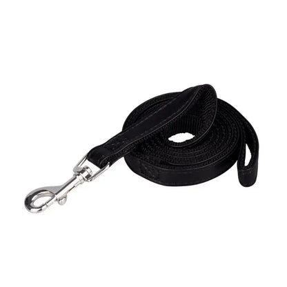 120cm PU Leather Dog Leash – Padded Nylon Lead for Dogs & Cats