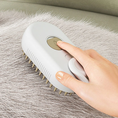 3-in-1 Pet Grooming Brush – Electric Hair Remover with Steam & Massage