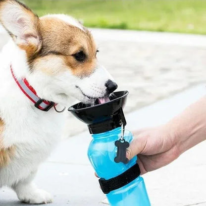 Portable Dog Water Bottle 500ml - Travel Drinking Bowl for Dogs & Cats