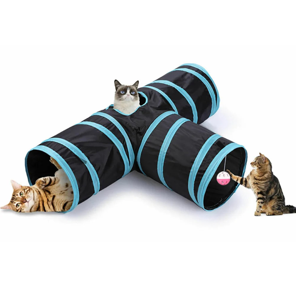 Foldable Cat Tunnel Toy – Interactive Indoor Pet Play Tube for Cats & Kittens – Breathable, Durable, Portable Cat Play Tunnel Barrel loud paper