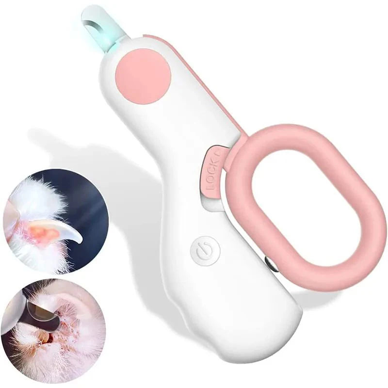 LED Light Pet Nail Clipper - Professional Claw Trimmer with Safety Lock