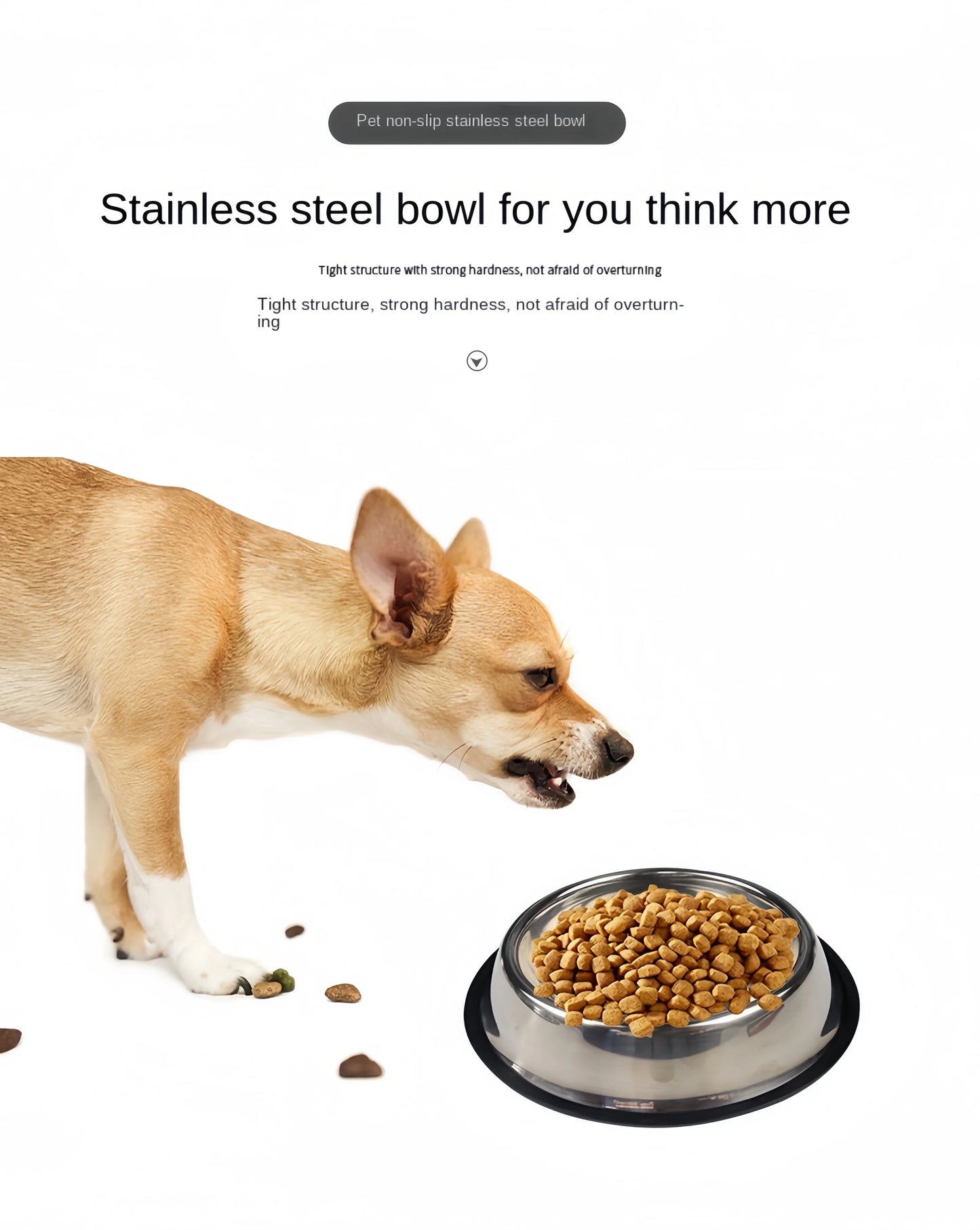 Stainless Steel Dog Bowl - Durable Metal Pet Feeder for Dogs & Cats