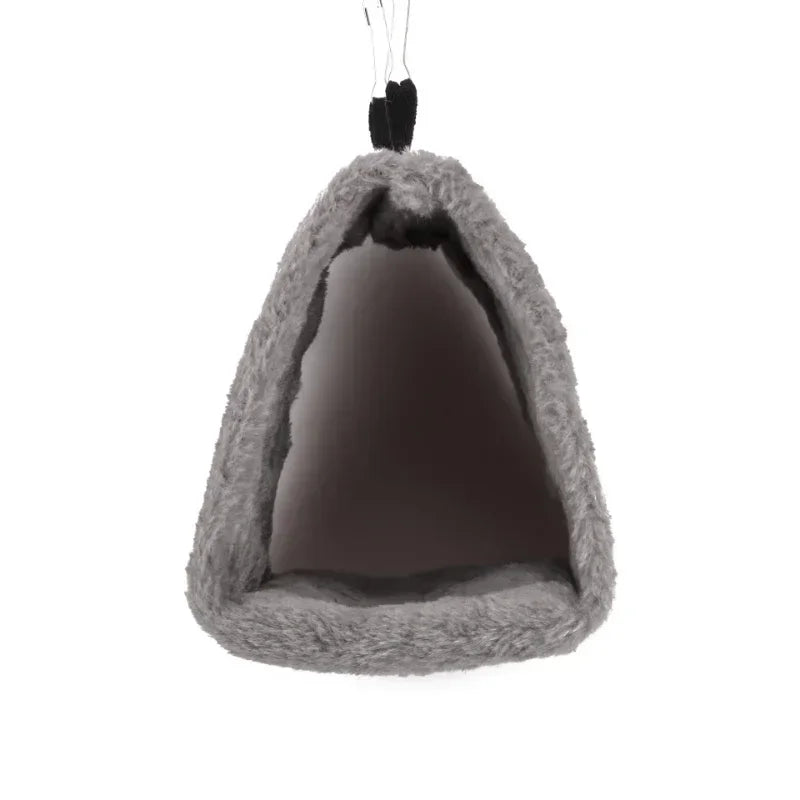 Bird Hammock Hut - Warm Plush Hanging Nest for Parrots & Small Birds