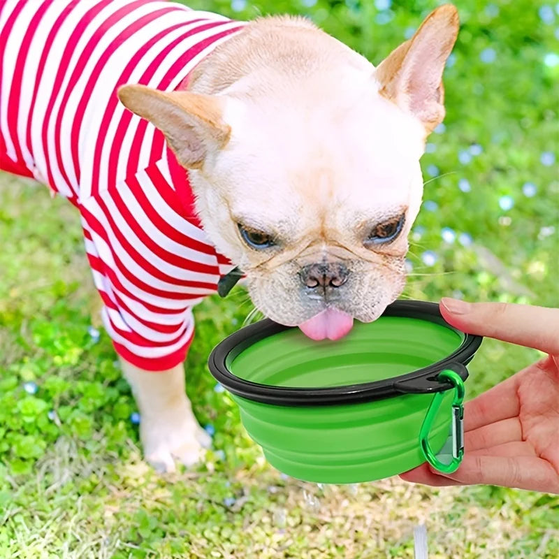 Collapsible Pet Food Bowl 350ml - Portable Silicone Travel Bowl for Dogs & Cats