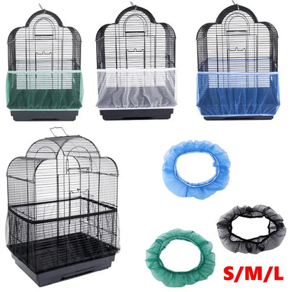 Mesh Bird Cage Cover – Dustproof Nylon Net for Parrot Cages, S/M/L Sizes