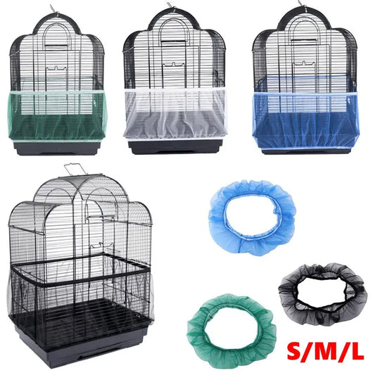 Mesh Bird Cage Cover – Dustproof Nylon Net for Parrot Cages, S/M/L Sizes
