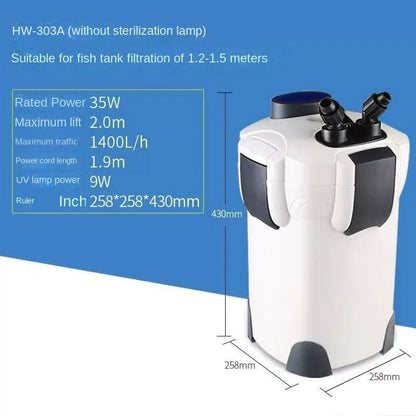 SunSun External Canister Filter System – Multi - Stage Aquarium Filtration for 100–500L Tanks (Multiple Sizes Available) - The Best For Pets
