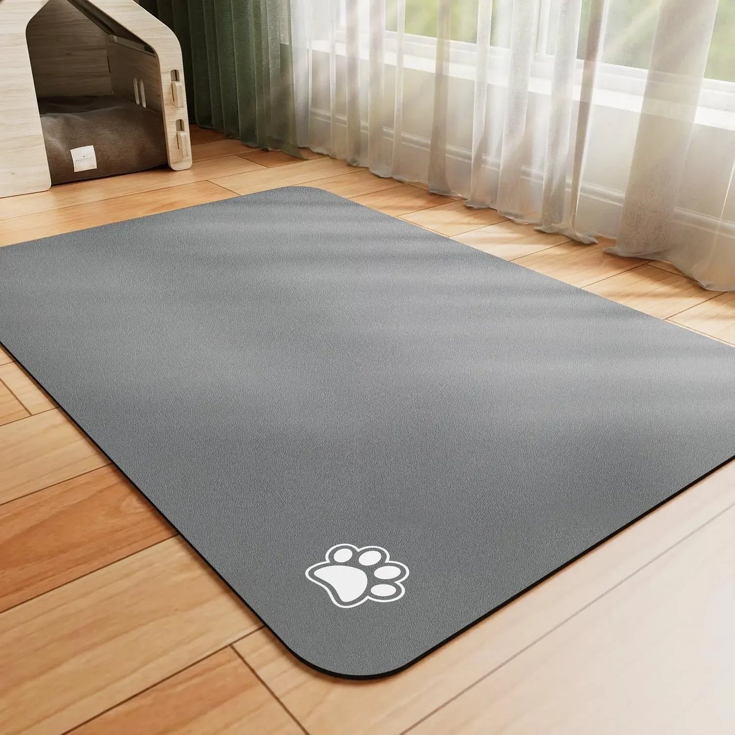 Absorbent Pet Feeding Mat – Quick-Dry Place mat for Food & Water | Easy-to-Clean Non-Slip Mat for Messy Eaters