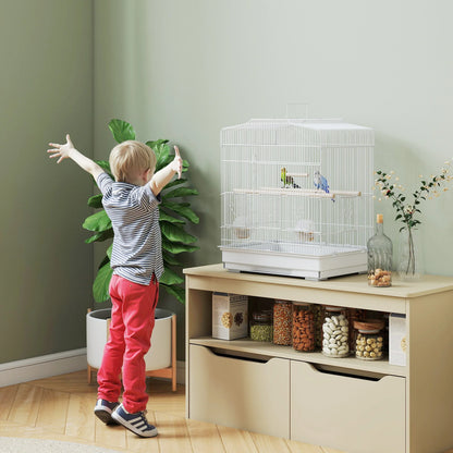 Large Bird Cage 59cm - Spacious Cage with Perches, Food Bowls & Swing - The Best For Pets