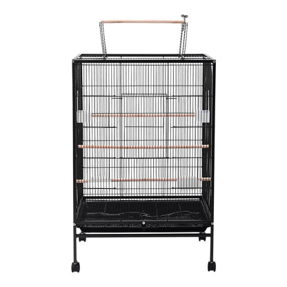 Bird Cage 94cm with Wheels - Open Top Metal Cage for Cockatiels & Parrots