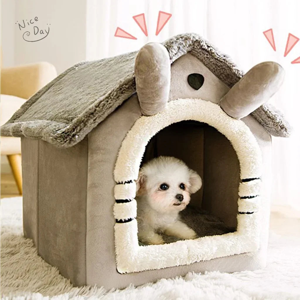 Foldable Pet House - Cosy Winter Kennel for Small & Medium Dogs and Cats