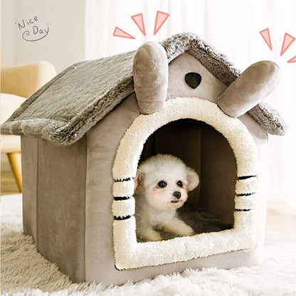 Foldable Pet House - Cosy Winter Kennel for Small & Medium Dogs and Cats