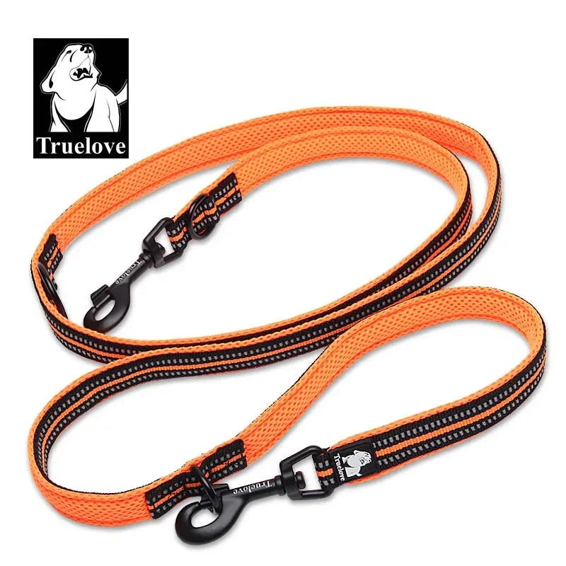 7-in-1 Adjustable Dog Leash – Hands-Free Reflective Lead for Walking & Training 2 Dogs