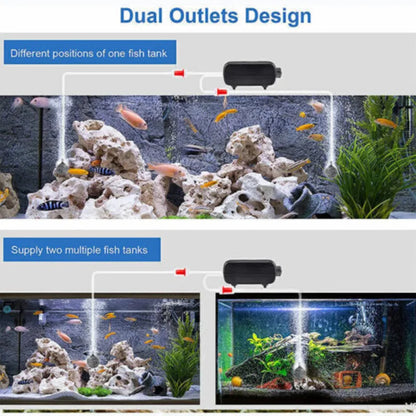 Aquarium Fish Tank Air Silent Twin Outlet Vae Trcal Marine Oxygen Pump