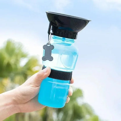 Portable Dog Water Bottle 500ml - Travel Drinking Bowl for Dogs & Cats