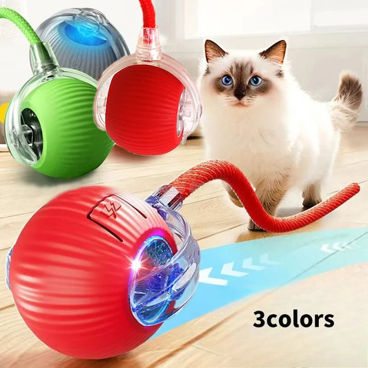 Rechargeable Smart Cat Ball – Automatic Rolling Toy with Teaser & Sensor