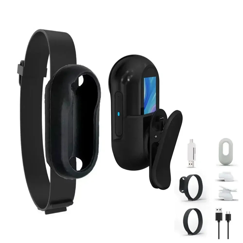 Pet Collar Camera 1080P - Mini Sports Action Camera with 200-Min Battery