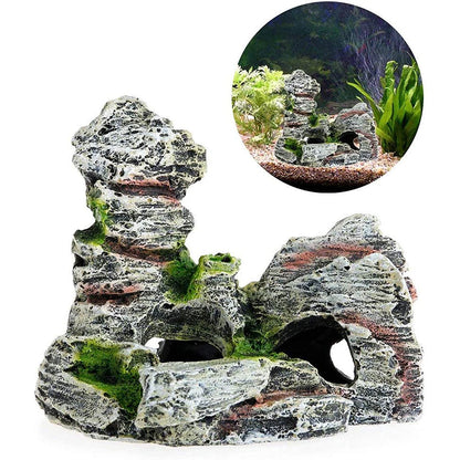 Artificial Moss Cave – Resin Rockery Aquarium Ornament for Fish Tanks