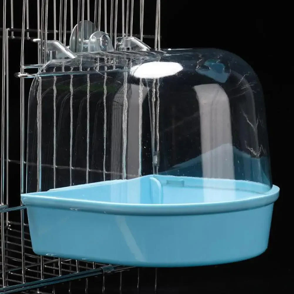 Bird Bath Box - Clear Hanging Shower Cage for Parakeets & Parrots