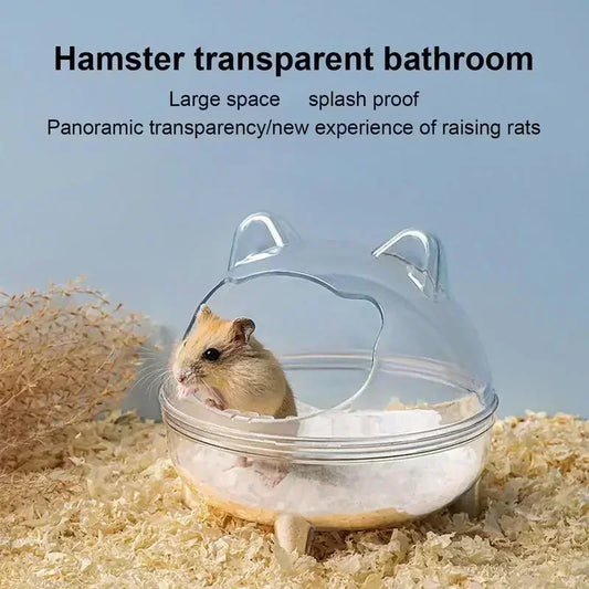 Transparent Hamster Bathhouse – Toilet & Bathroom for Hamsters & Guinea Pigs
