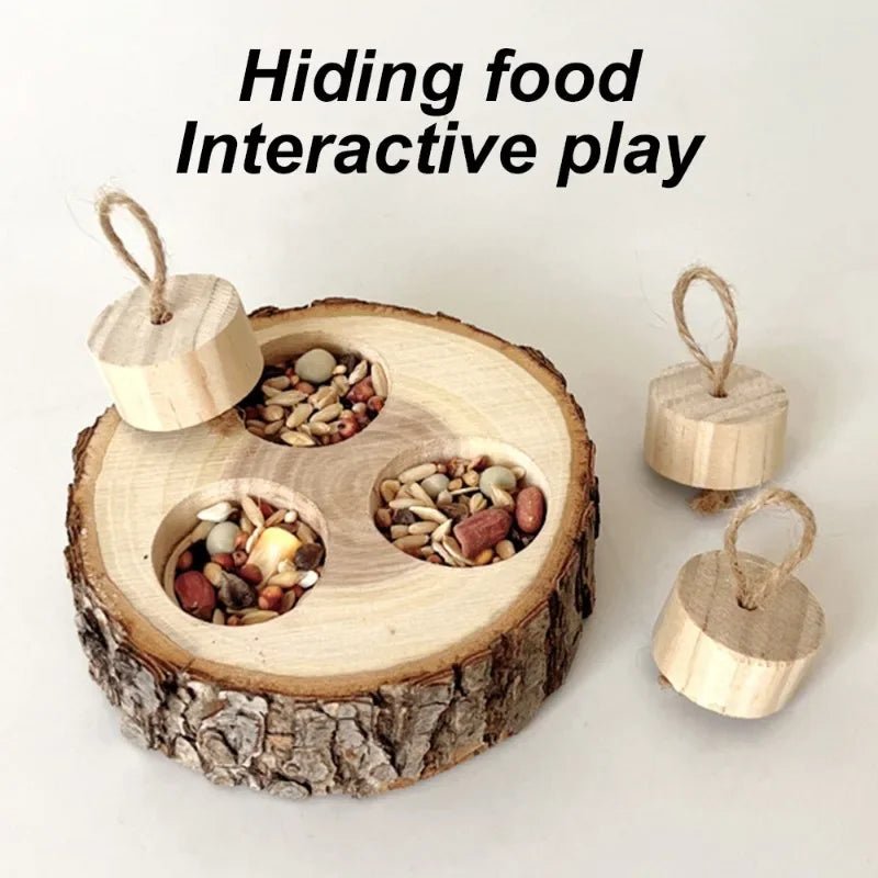 Wooden Parrot Chewing Toy - Round Foraging Toy for Birds & Small Pets - The Best For Pets