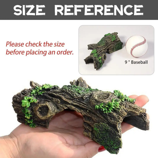 Hollow Tree Tunnel Ornament – Aquarium Cave Shelter for Fish & Reptiles