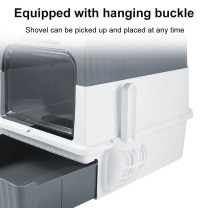 XL Enclosed Cat Litter Box – Drawer-Style, Self-Cleaning & Splash-Proof Pet Toilet