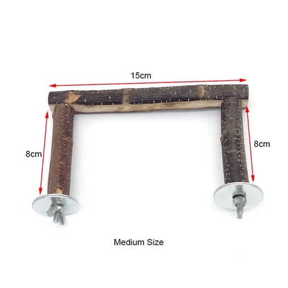 Natural Wood Branch Stand – Chew Toy Perch for Parrots, Hamsters & Birds